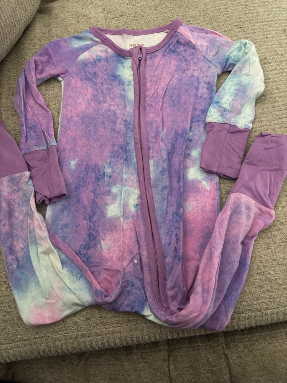 Little Sleepies Purple Tie-Dye Footed Kids Pajamas